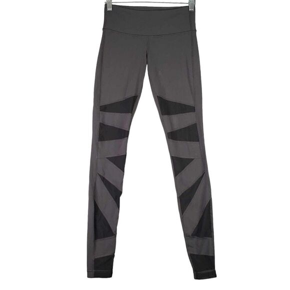 Lululemon Athletica Gray Wunder Under Mesh Bandage High Rise Gray Tech Cutout 2 - Picture 3 of 10